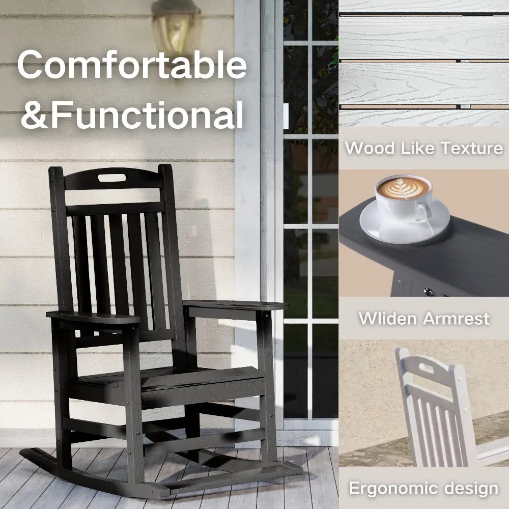 Patio Kingdom HDPE Rocking Chair with Footboard