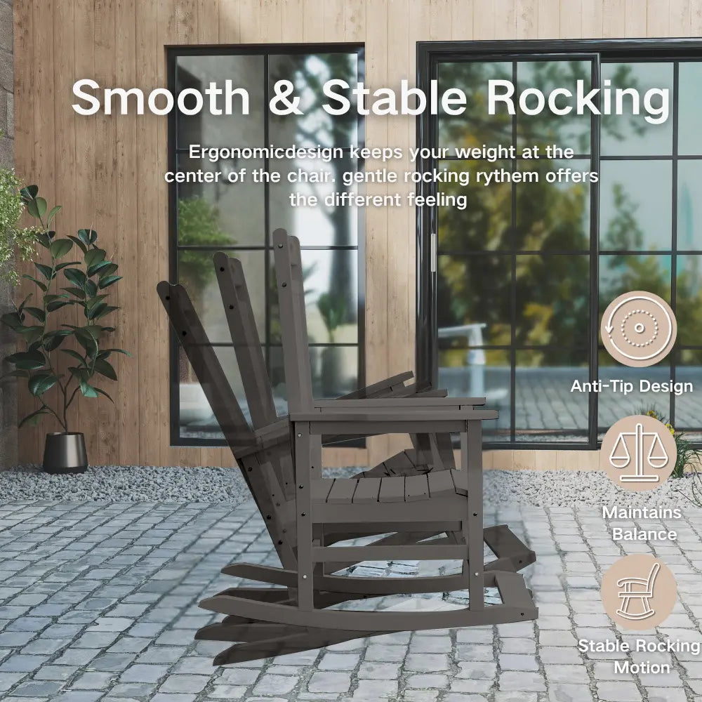 Patio Kingdom HDPE Rocking Chair with Footboard