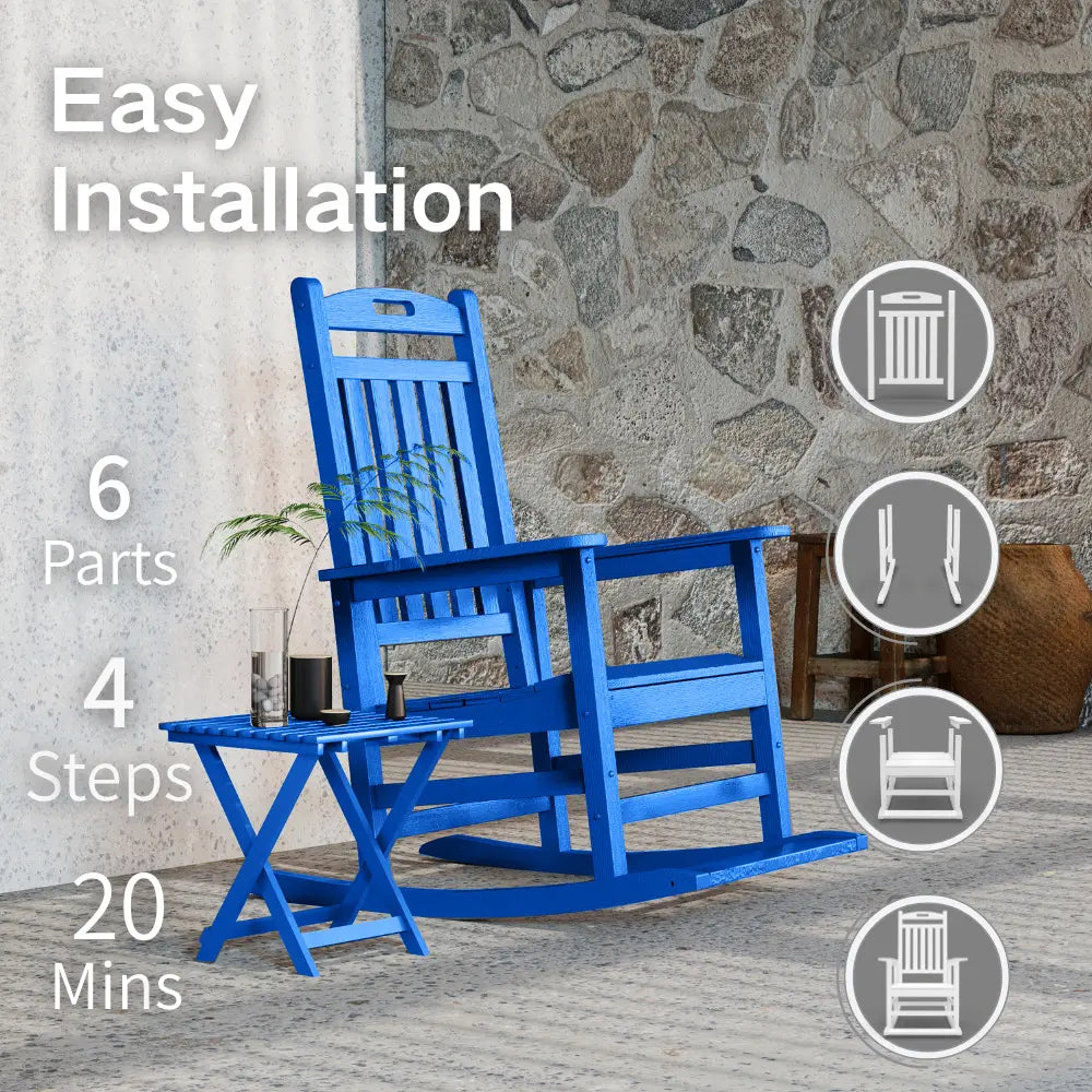 Patio Kingdom HDPE Rocking Chair with Footboard