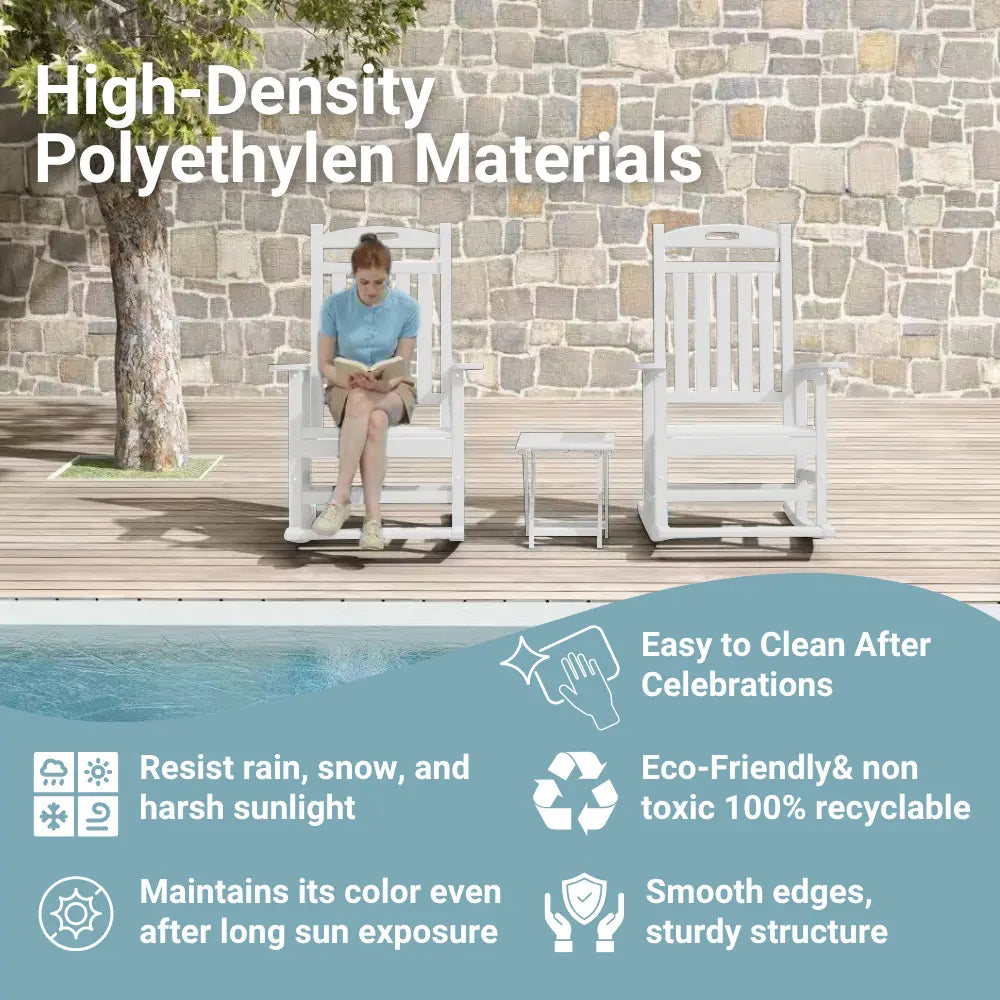 Patio Kingdom HDPE Rocking Chair with Footboard