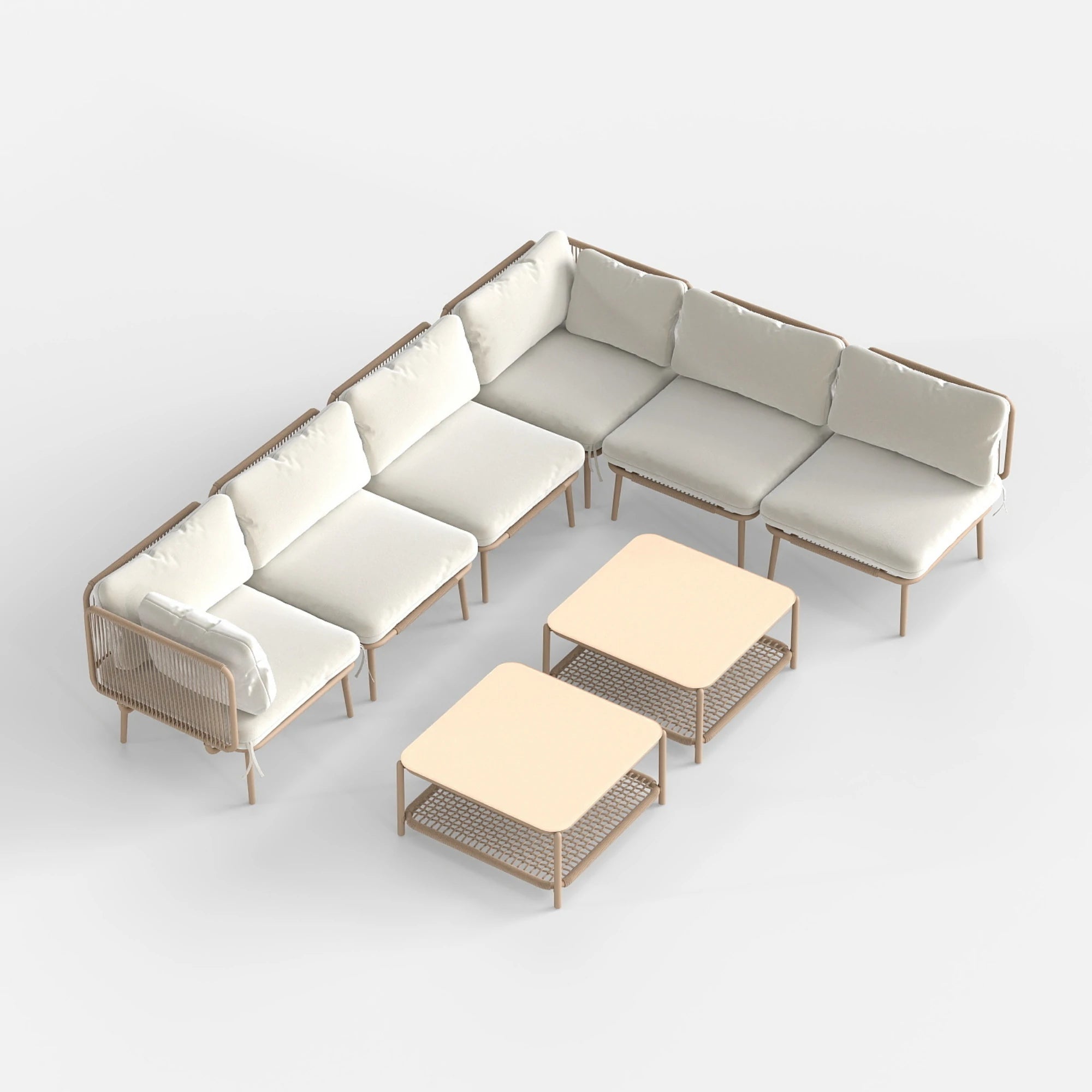 Livli™ Modular Rope-Woven L-Shaped Sofa