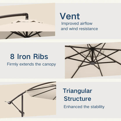 patio kingdom Offset Hanging Umbrella