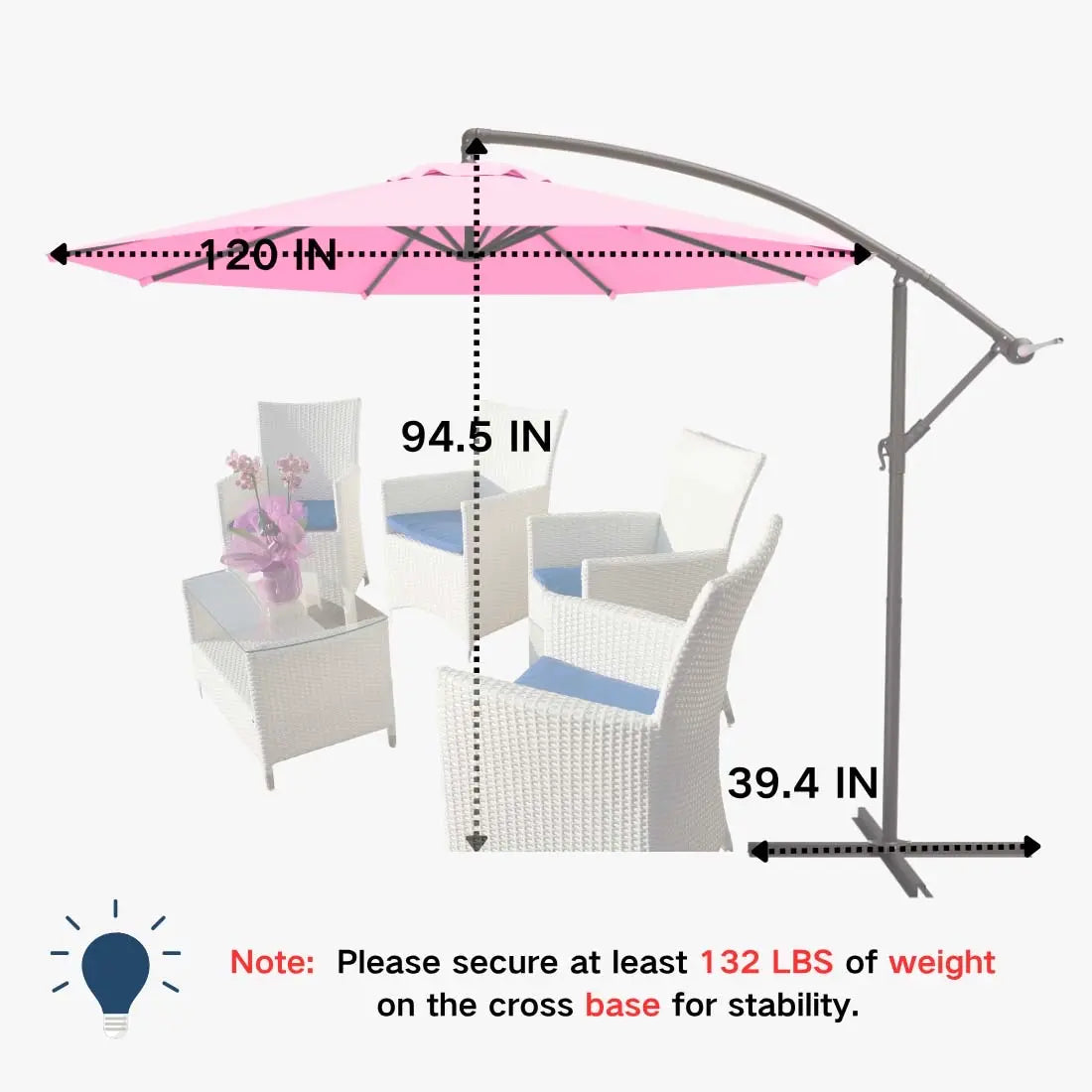 patio kingdom Offset Hanging Umbrella