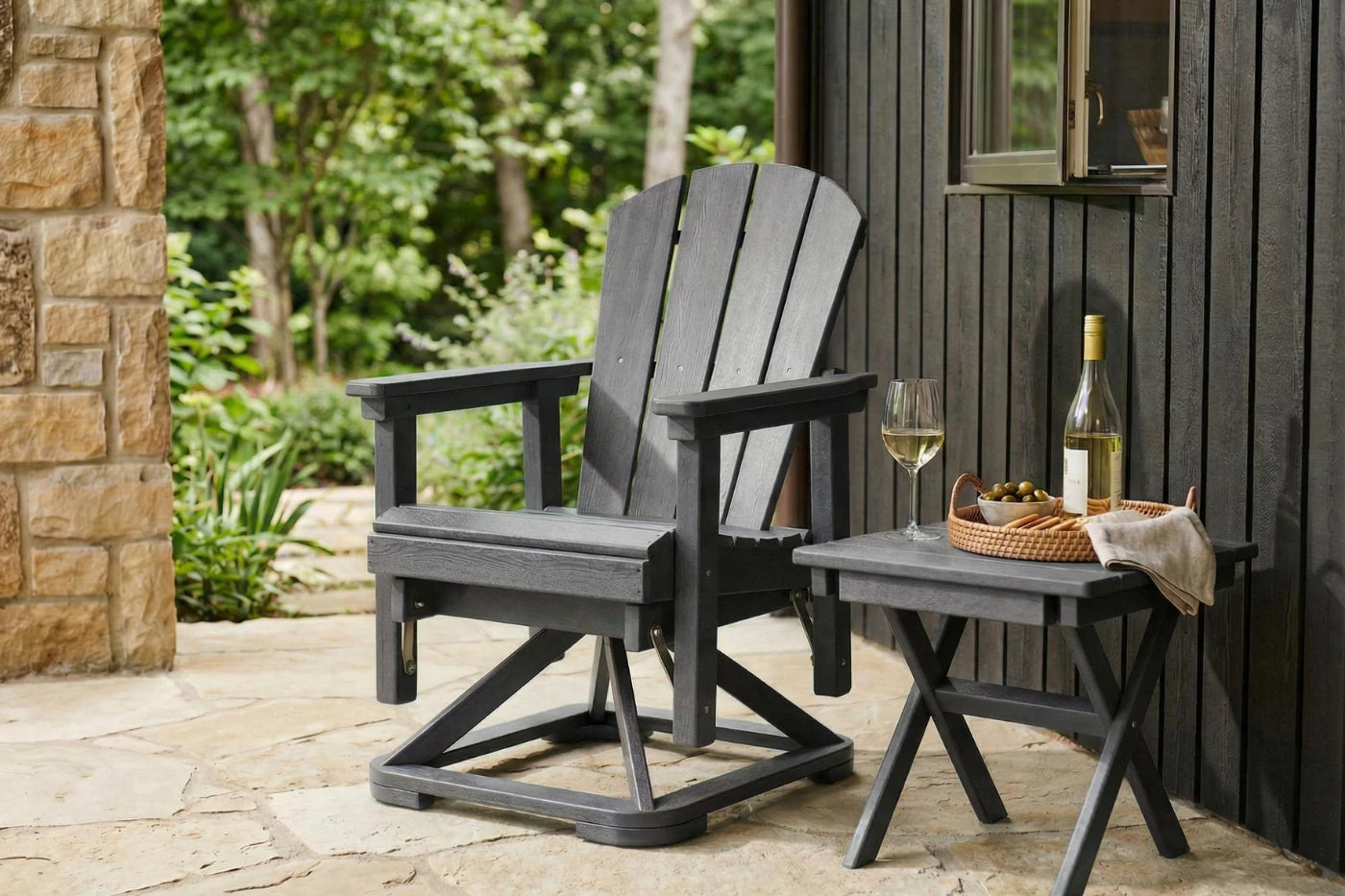 Patio Kingdom Adirondack Swivel Glider Chair