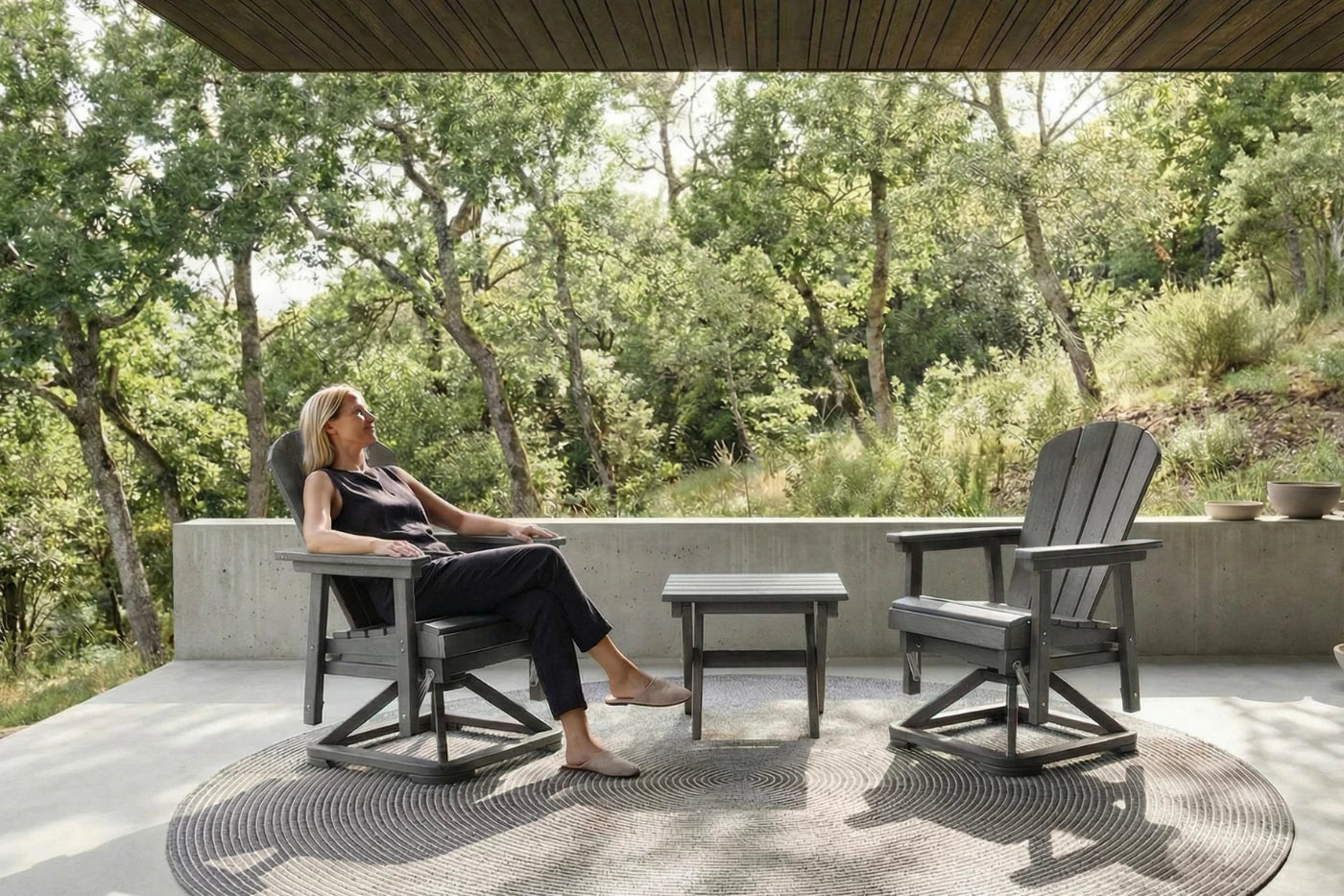 Patio Kingdom Adirondack Swivel Glider Chair