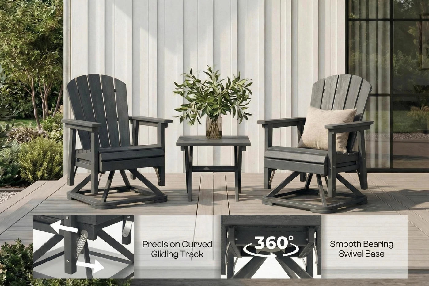 Patio Kingdom Adirondack Swivel Glider Chair