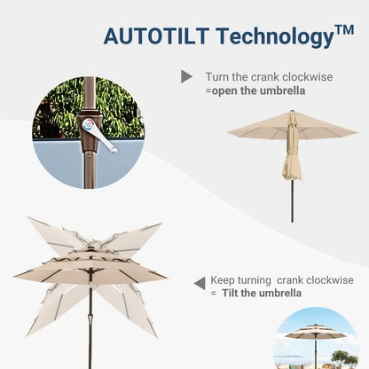 patio kingdom autotilt patio umbrella