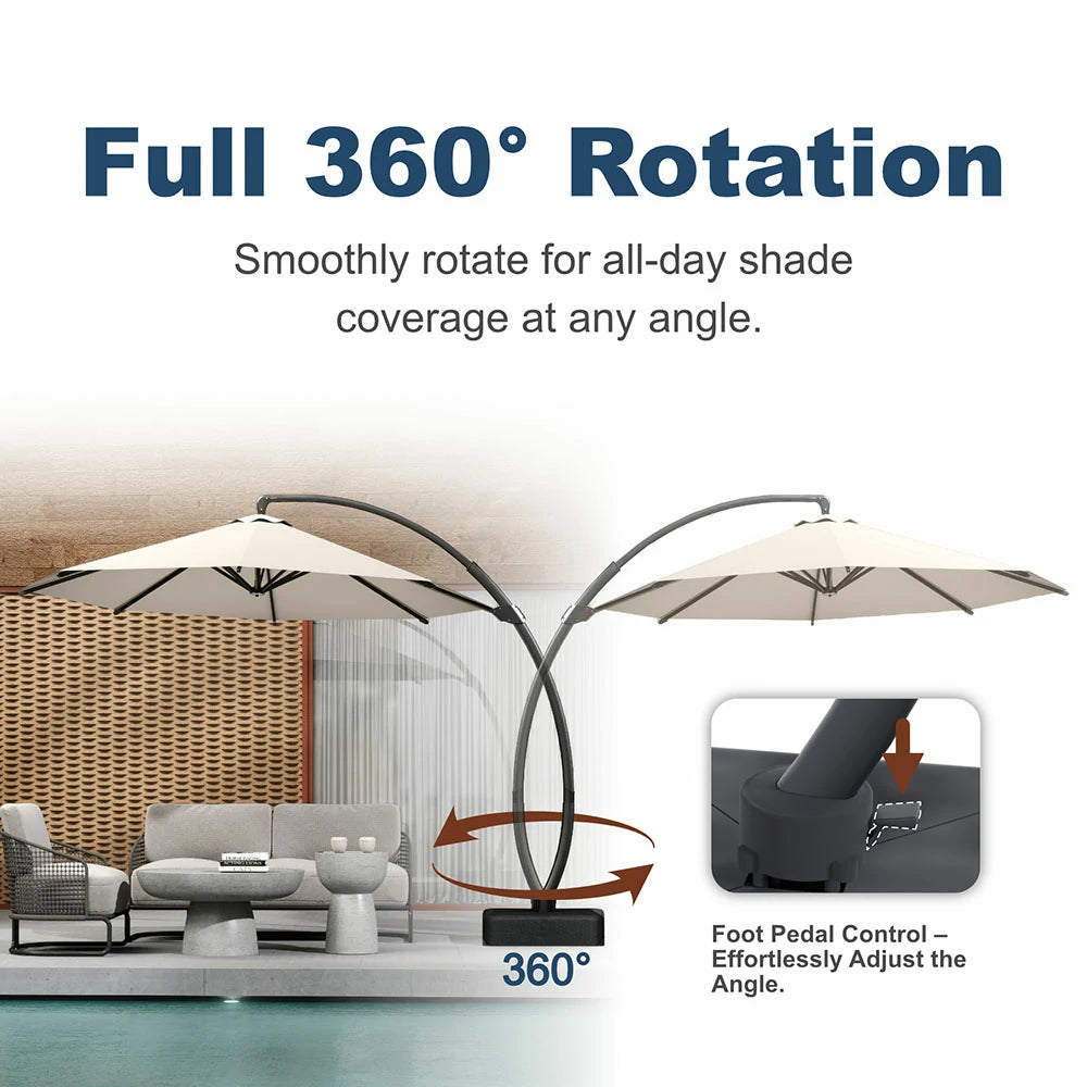 Patio Kingdom cantilever umbrella#color_beige