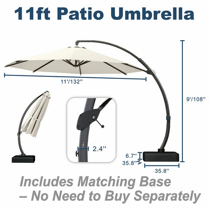 Patio Kingdom cantilever umbrella#color_creamy-white