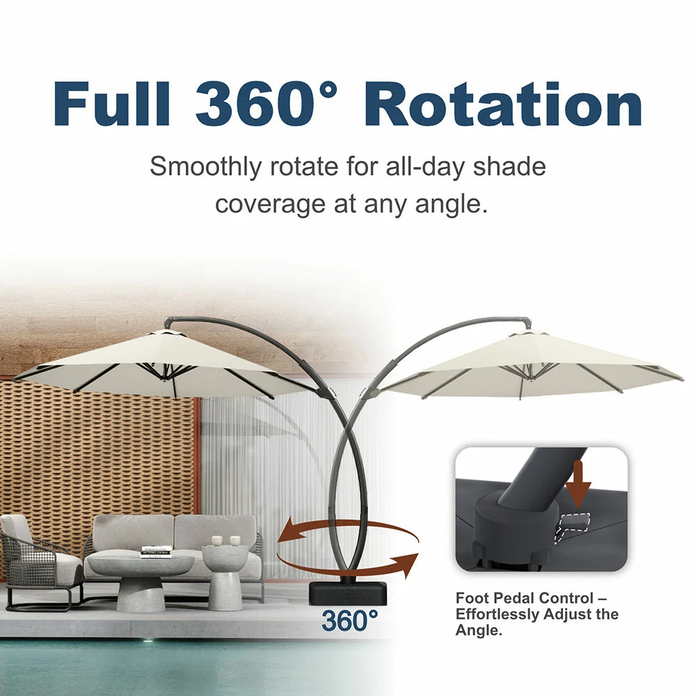 Patio Kingdom cantilever umbrella#color_creamy-white