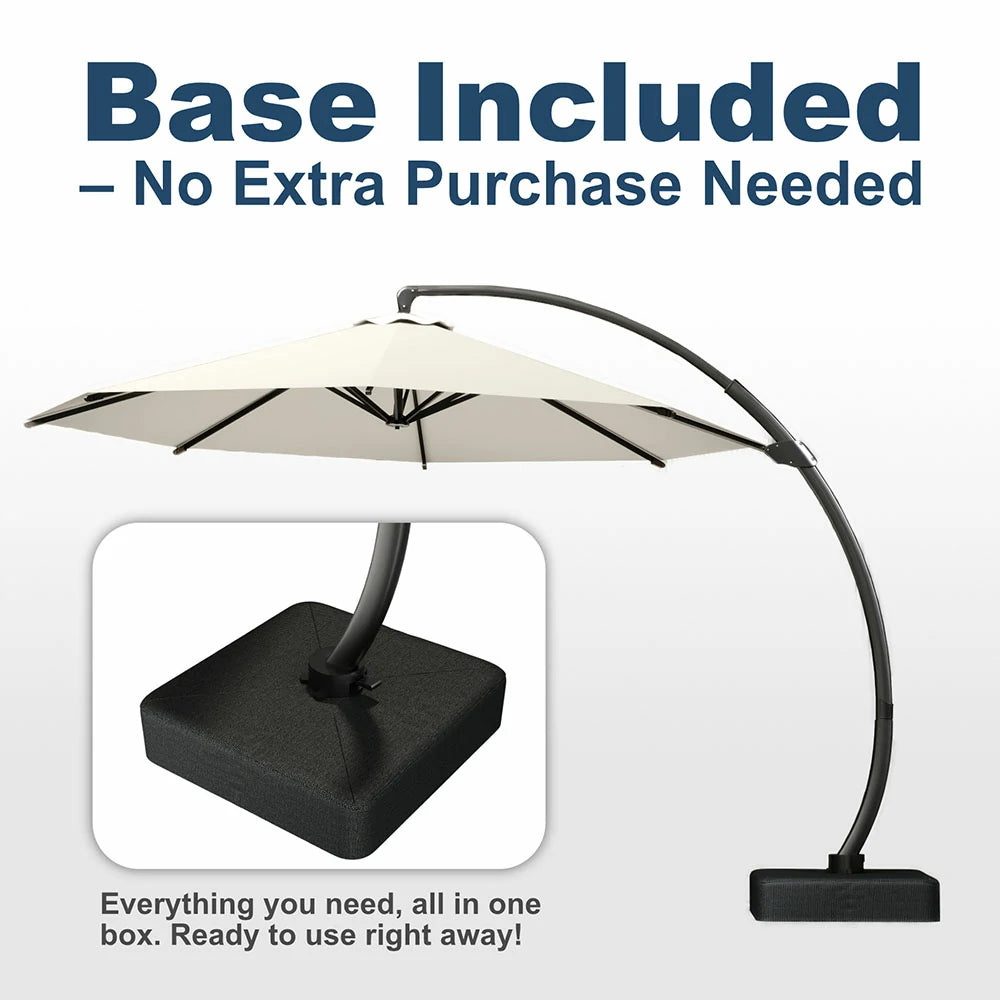 Patio Kingdom cantilever umbrella#color_creamy-white