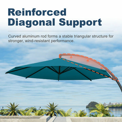 Patio Kingdom cantilever umbrella#color_lake-blue