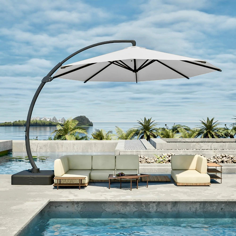 Patio Kingdom cantilever umbrella#color_light-gray