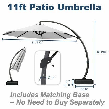 Patio Kingdom cantilever umbrella#color_light-gray