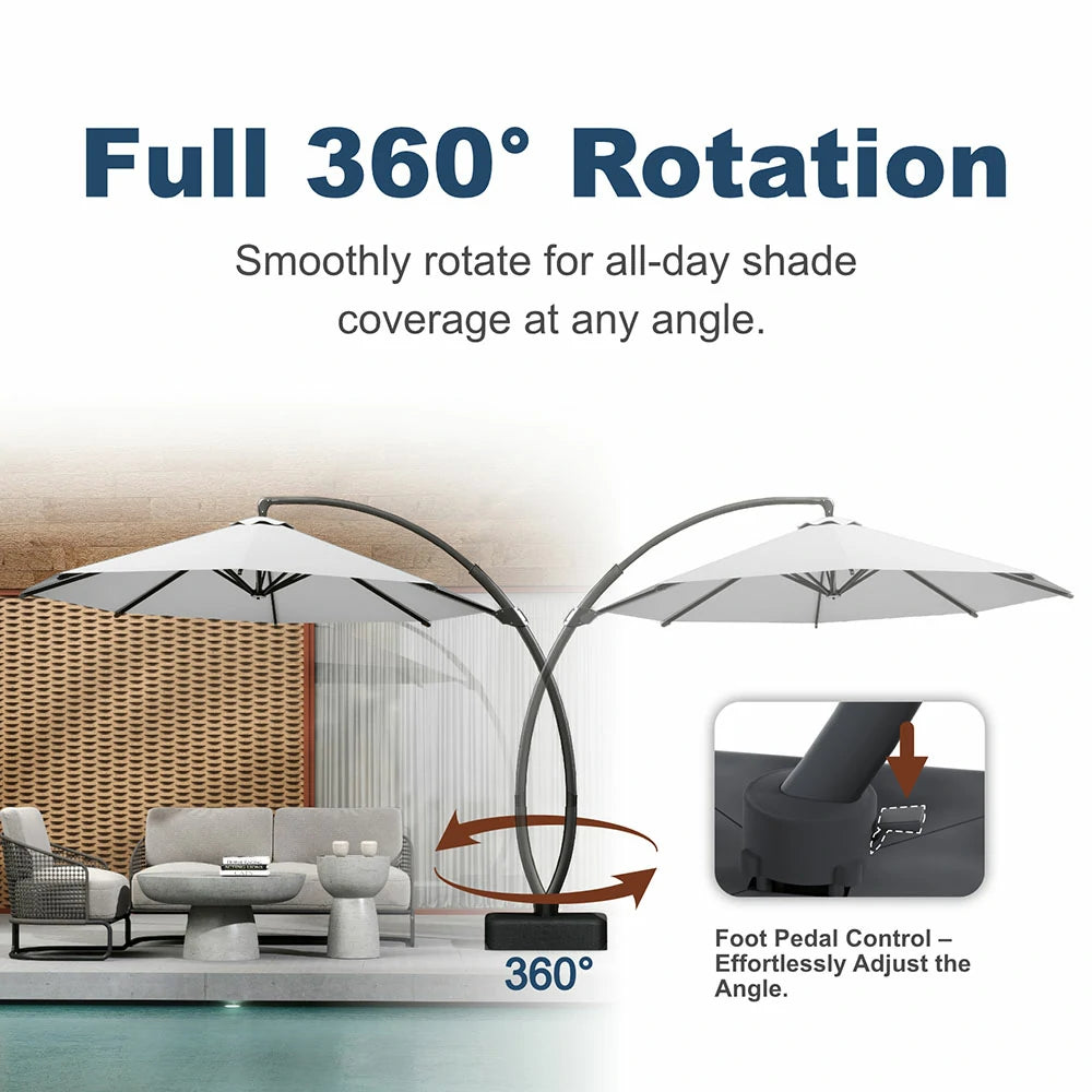 Patio Kingdom cantilever umbrella#color_light-gray