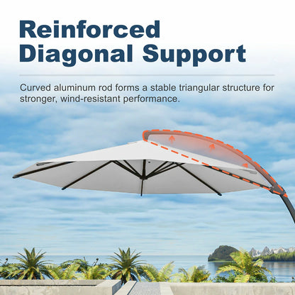 Patio Kingdom cantilever umbrella#color_light-gray