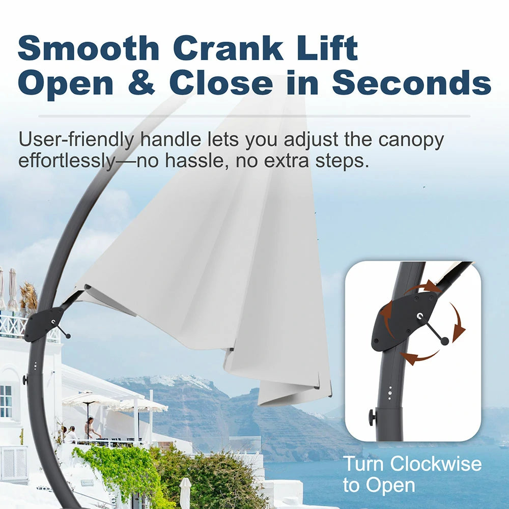 Patio Kingdom cantilever umbrella#color_light-gray