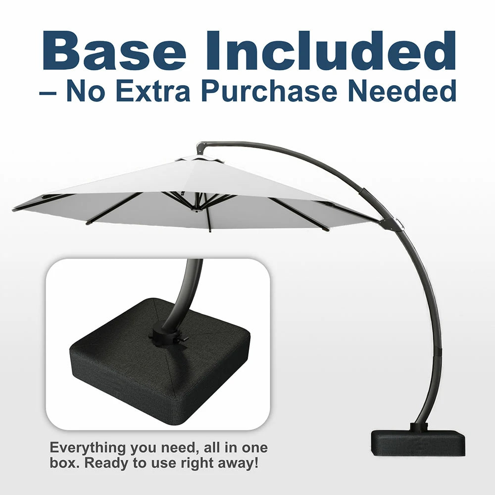 Patio Kingdom cantilever umbrella#color_light-gray