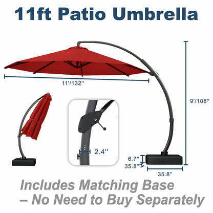 Patio Kingdom cantilever umbrella#color_red