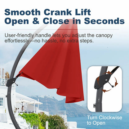 Patio Kingdom cantilever umbrella#color_red