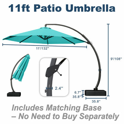 Patio Kingdom cantilever umbrella#color_teal-blue