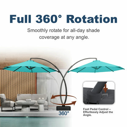 Patio Kingdom cantilever umbrella#color_teal-blue