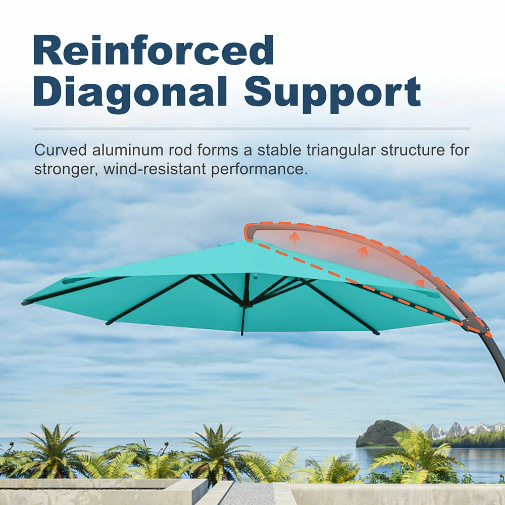 Patio Kingdom cantilever umbrella#color_teal-blue