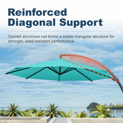 Patio Kingdom cantilever umbrella#color_teal-blue