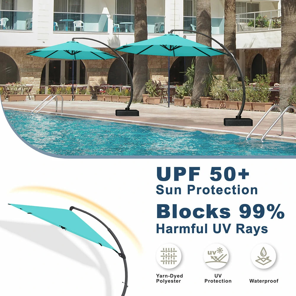 Patio Kingdom cantilever umbrella#color_teal-blue