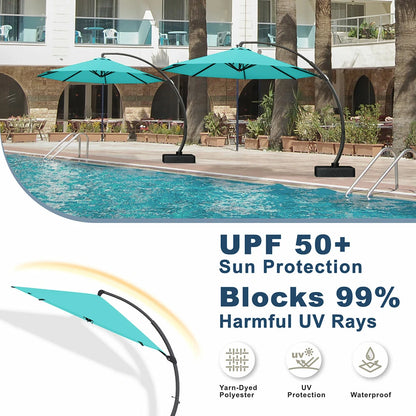 Patio Kingdom cantilever umbrella#color_teal-blue
