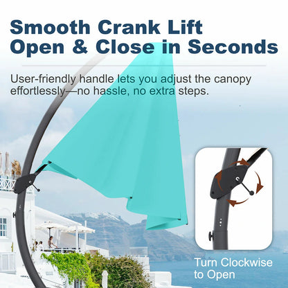 Patio Kingdom cantilever umbrella#color_teal-blue