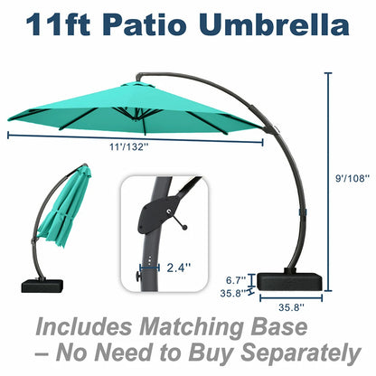 Patio Kingdom cantilever umbrella#color_turquoise-blue