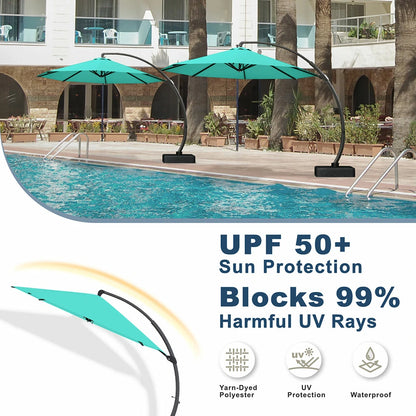 Patio Kingdom cantilever umbrella#color_turquoise-blue