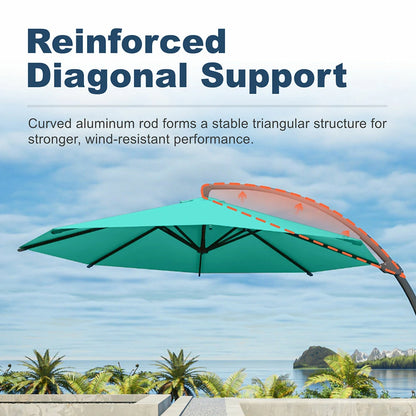 Patio Kingdom cantilever umbrella#color_turquoise-blue