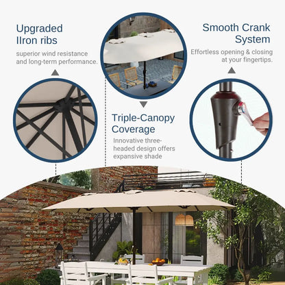 patio kingdom double sided iron patio umbrella 