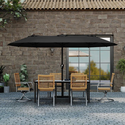 patio kingdom double sided iron patio umbrella 