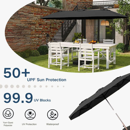 patio kingdom double sided iron patio umbrella 