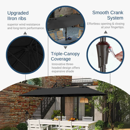 patio kingdom double sided iron patio umbrella 