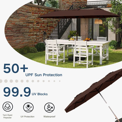 patio kingdom double sided iron patio umbrella 