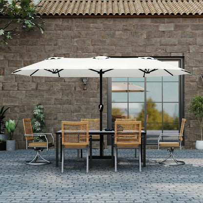 patio kingdom double sided iron patio umbrella 