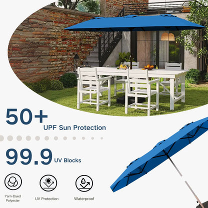 patio kingdom double sided iron patio umbrella 