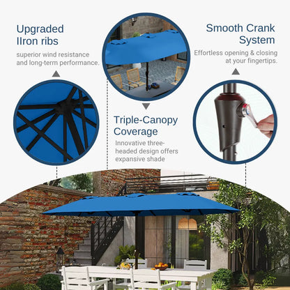 patio kingdom double sided iron patio umbrella 