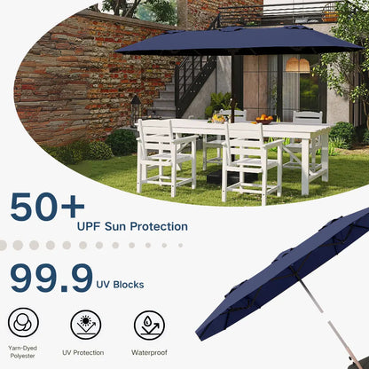 patio kingdom double sided iron patio umbrella 