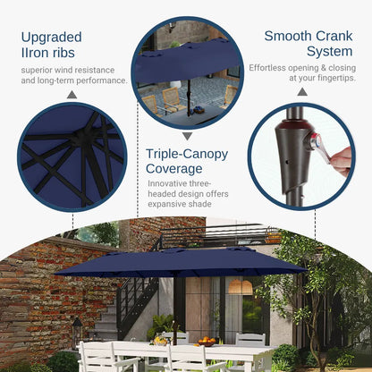 patio kingdom double sided iron patio umbrella 