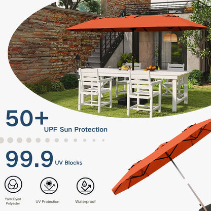 patio kingdom double sided iron patio umbrella 