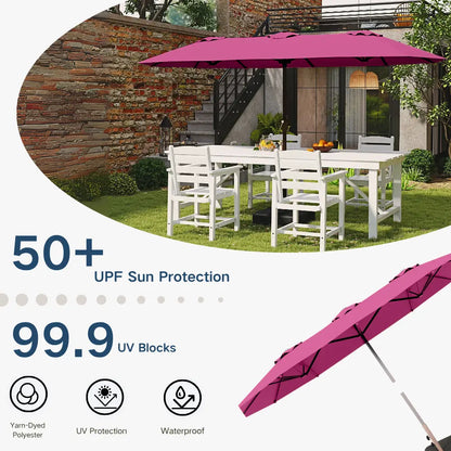 patio kingdom double sided iron patio umbrella 