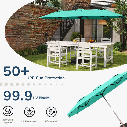 patio kingdom double sided iron patio umbrella 
