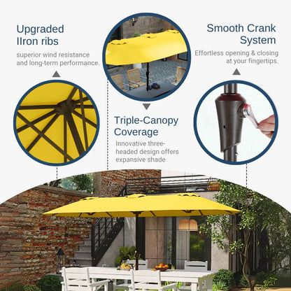 patio kingdom double sided iron patio umbrella 