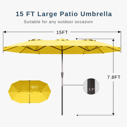 patio kingdom double sided iron patio umbrella 