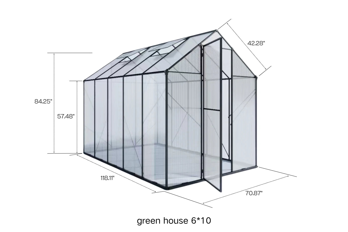 Polycarbonate Greenhouse with Aluminum Frame